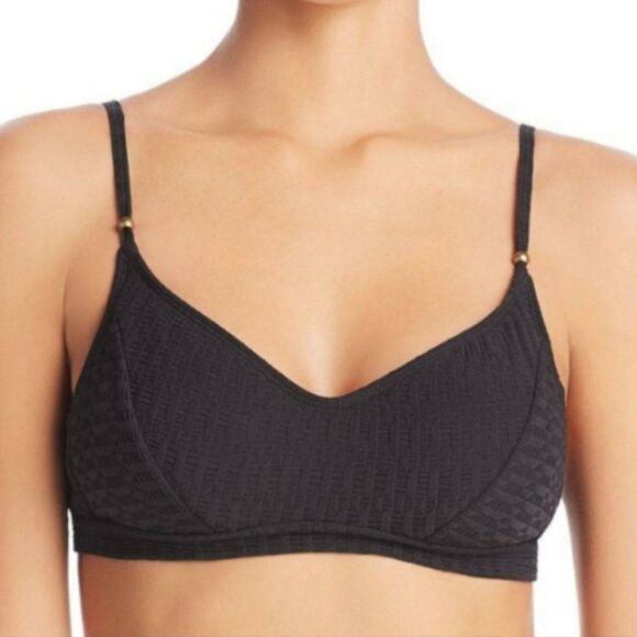Lucky Brand Sz Large black bralette top & side Tie bottom 2 piece Bikini… - Picture 7 of 13